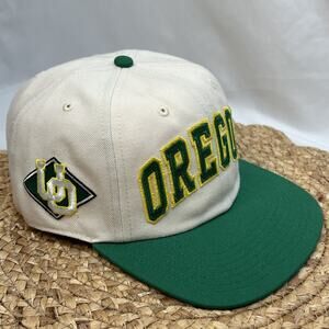 Oregon Ducks ’47 Brand Captain Snapback Hat Cream Green Yellow Flat Bill NCAA